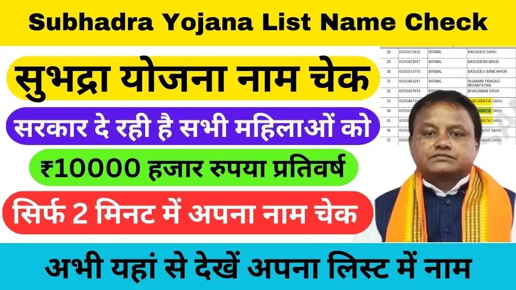 Subhadra Yojana List Name Check 2024