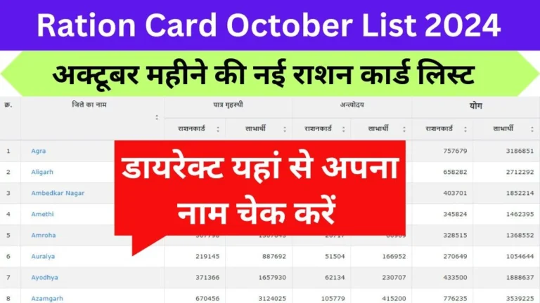 Ration Card October List 2024