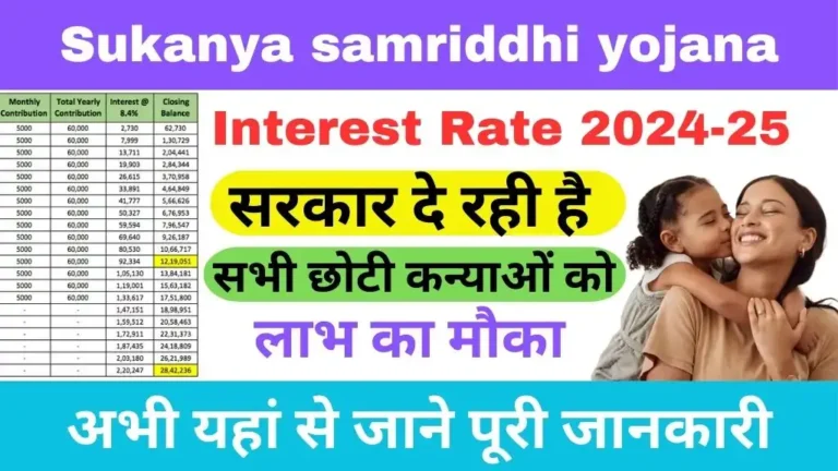 Sukanya samriddhi yojana interest rate 2024-25